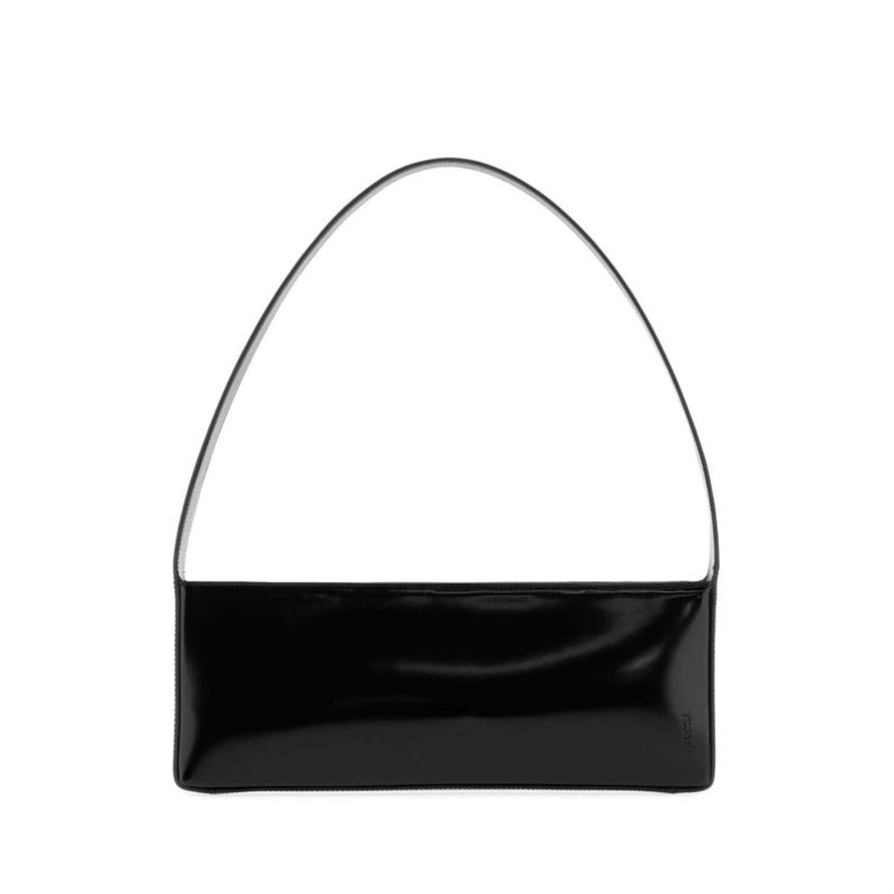 Jil Sander Women Black Leather Monolith East-West Shoulder Bag